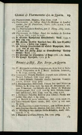 19-21, Botanici & Hist. Nat. Script., in Quarto