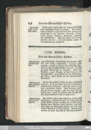 LVIII. Abschnitt. Von der Europäischen Türkey.