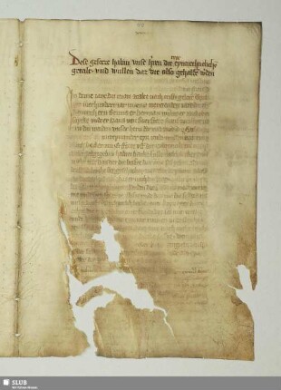 [Nachtrag von jüngerer Hand:] In deme iare du man zcalte nach cristi gebort Thusint iar vierhundert iar in deme vierczenden iare.