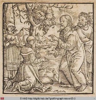Die Kanaanäische Frau bittet Christus um die Heilung ihrer Tochter.