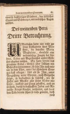 Des weinenden Petri Dritte Betrachtung.