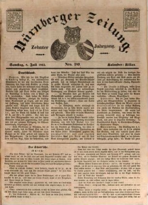 Nürnberger Zeitung. 10,7/12. 1843