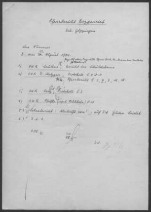Bezgenriet: Visitationsbericht mit Pfarrbericht 1951