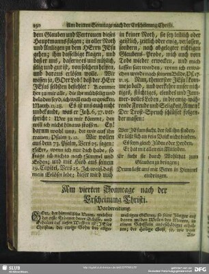 Am vierten Sonntage nach der Erscheinung Christi