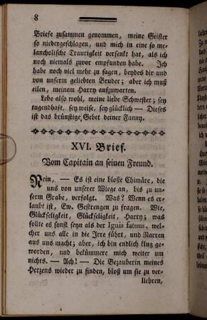XVI. Brief. Vom Capitain an seinen Freund.