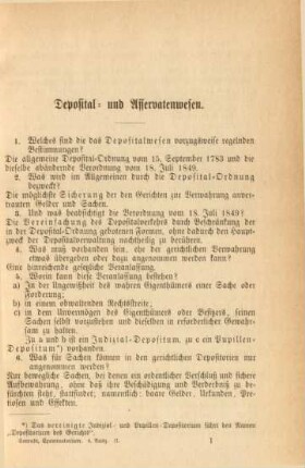 Deposital- und Asservatenwesen