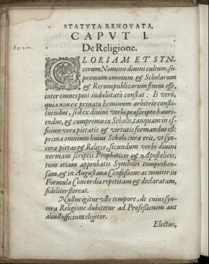 Caput I. De Religione