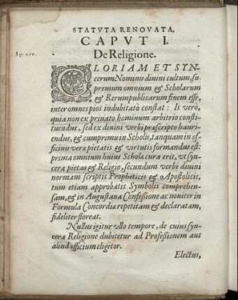 Caput I. De Religione