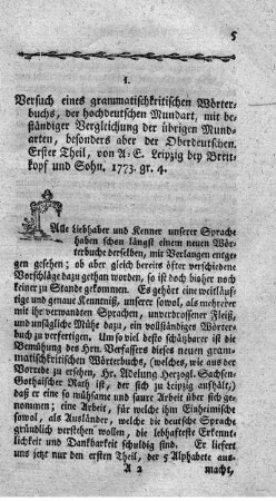 Versuch eines vollständigen grammatisch-kritischen Wörterbuches der hochdeutschen Mundart. T.1.