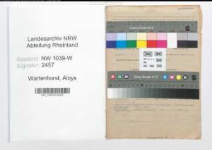 Entnazifizierung Aloys Wartenhorst , geb. 12.01.1899 (Lehrer)