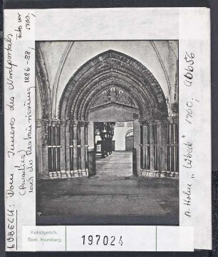Lübeck: Dom, Paradiesportal nach der Restaurierung von 1886-1888. Foto vor 1900