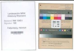 Entnazifizierung Heinrich Falkenberg , geb. 22.11.1890 (Angestellter)