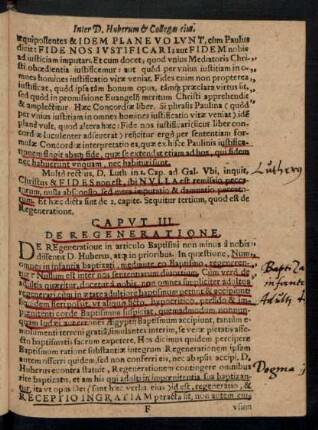 Caput III. De Regeneratione.