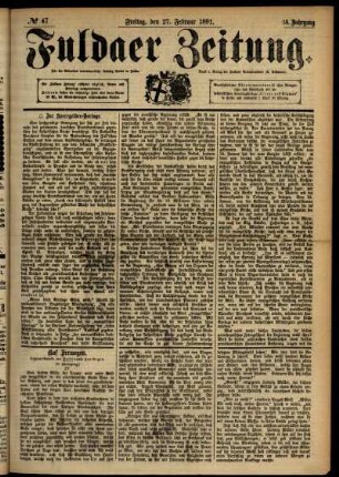 Ausgabe vom Freitag, den 27. Februar 1891.