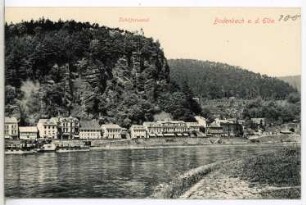 Bodenbach a. d. Elbe mit Raddampfer "Karlsbad" (1898; Werft Blasewitz). Schäferwand