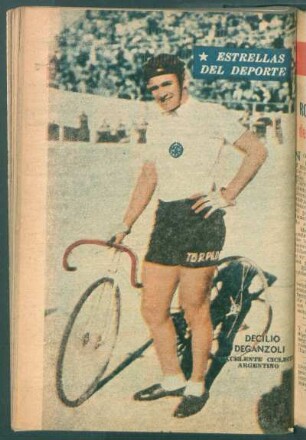 Decilio Deganzoli, excelente ciclista argentino - [Fotografía] : Estrellas del deporte