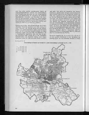 Schaubild 12: Erwerbstätige im Handel und Verkehr in % aller Erwerbstätigen je Stadtteil am 27.5.1970