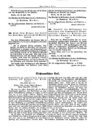 Gruß beim Singen des Liedes der Deutschen und des Horst-Wessel Liedes : [Amtlicher Teil]