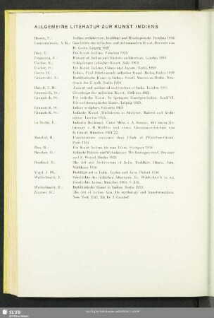 Allgemeine Literatur Zur Kunst Indiens
