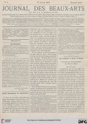 Nr. 1 (15 Janvier 1870)