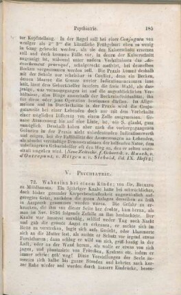 V. Psychiatrie.