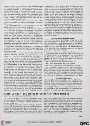 Mitteilungen des Österreichischen Werkbundes