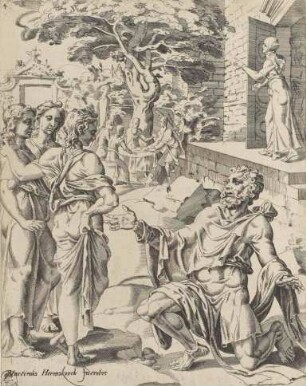 Drei Engel erscheinen Abraham, Blatt 4 aus der Folge "Die Geschichte Abrahams"