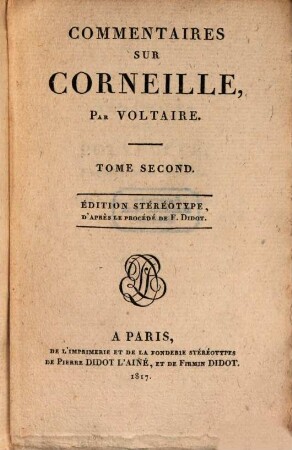 Commentaires sur Corneille, 2