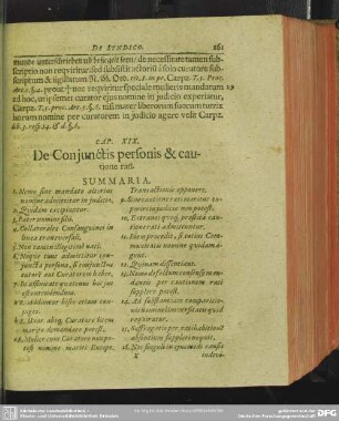 Cap. XIX. De Conjunctis personis & cautione rati