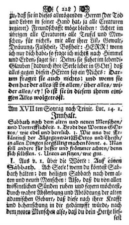 Am XVII ten Sontag nach Trinit. Luc. 14.1