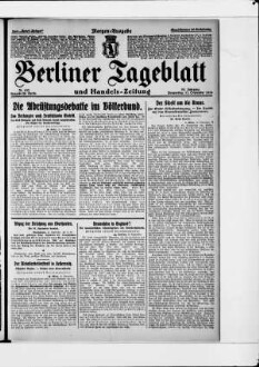 Berliner Tageblatt und Handels-Zeitung, Morgen-Ausgabe