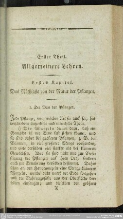 Erster Theil. Allgemeinere Lehren