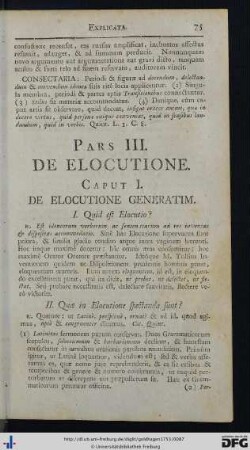 Pars III. De Elocutione.