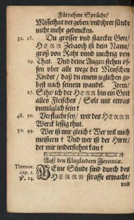 Auß den Klagliedern Jeremiae.