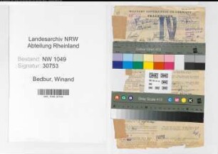 Entnazifizierung Winand Bedbur , geb. 30.08.1894 (Steuerinspektor)