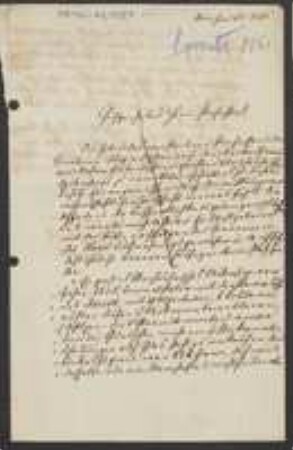 Brief von Paul Günther Lorentz an Unbekannt
