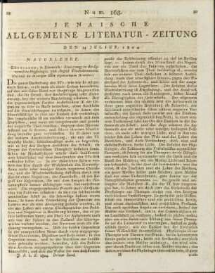 Num. 168. Den 14. Julius. 1804