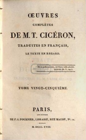 Oeuvres complètes de M. T. Cicéron, 25. Ouvrages philosophiques