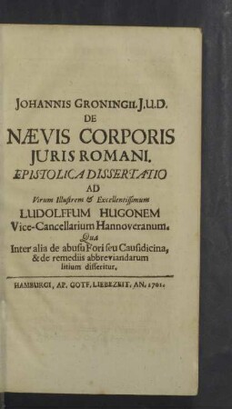 Naevis Corporis Juris Romani.
