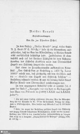 Meister Arnold : (Schlußbemerkungen)
