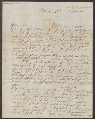 Brief an B. Schott's Söhne : 22.08.1831