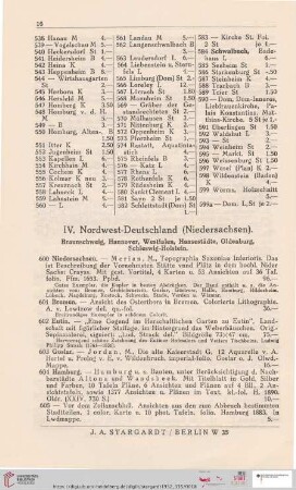 IV. Nordwest-Deutschland (Nr. 600-736a)