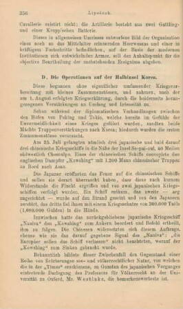 D. Die Operationen auf der Halbinsel Korea