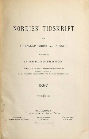 Nordisk tidskrift för vetenskap, konst och industri. 1897