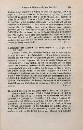 279-280 [Rezension] Dimmler, Emil, Melchisedech