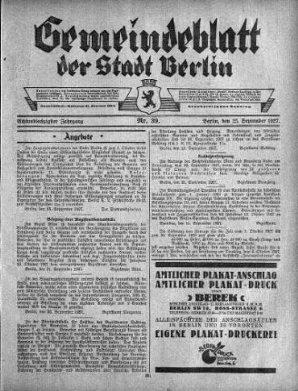 1927,39: Nr. 39, 25. September 1927