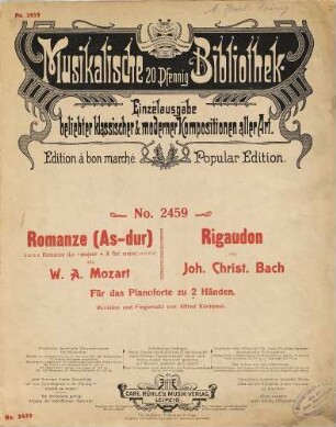 Romanze (As-dur) : für das Pianoforte zu 2 Händen