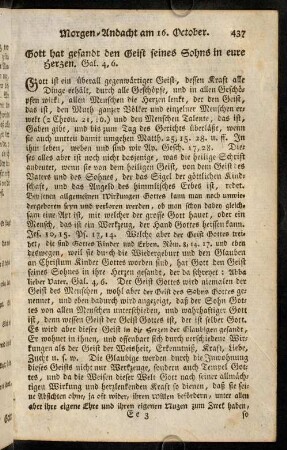 438-448, Morgen-Andacht am 16. October. - Abend-Andacht am 18. October.