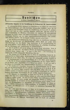 Pädagogische Aufgaben bei der Durchführung des Reichsgesetzes für Jugendwohlfahrt