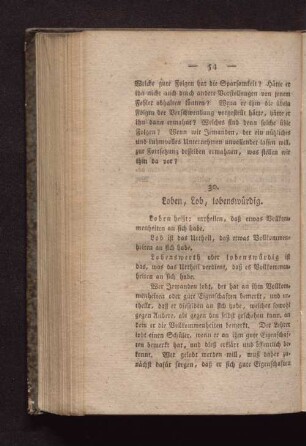 30. Loben, Lob, lobenswürdig.